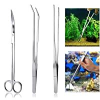 Los mejores  - Meiso Aquarium Kit Tool Accesorios Acero Inoxidable Acuario Tanque Planta de Agua Alicates Tijeras Herramientas Set Fish…